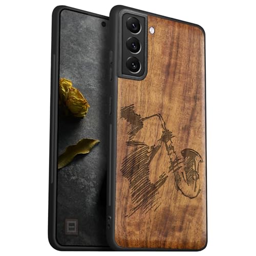 Étui bois pour Galaxy S22 Plus avec gravure d'art mélancolique