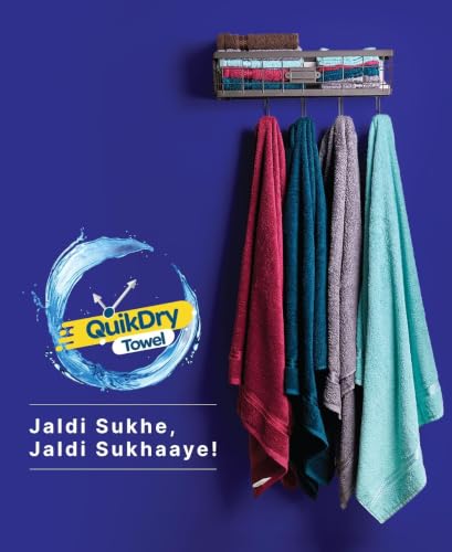 Image of 100% Cotton Terry Ultrasoft and Quick Absorbent 380 GSM Solid 6 pcs. Quick Dry Bath Towel Set for Bathroom or Gifting Towel Set (Assorted)