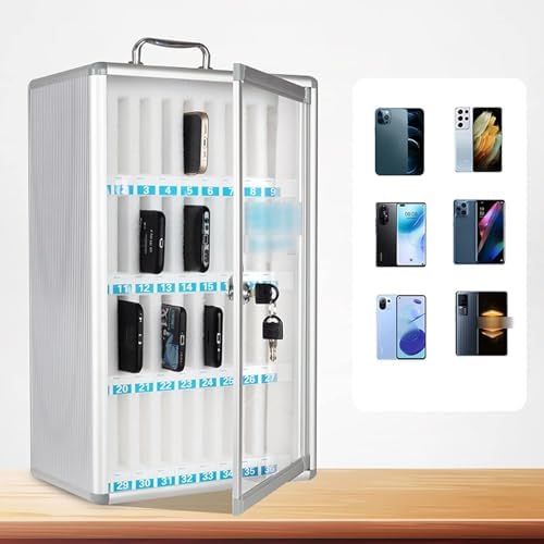 Portable Aluminum Alloy Cell Phone Locker Box - Wall-Mounted Mobile Phone Storage for Classroom, School & Office - Lightweight Hand-Carry Design for Easy Access