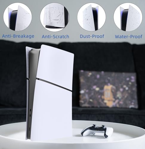 Image of Digital Edition Cover Plates for New PS5 Slim Console, Shell Panels Compatible with New PlayStation 5 Slim Accessories Protective Replacement Faceplate (White)