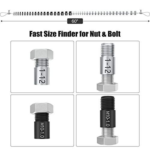 [Patent]Cke Upgraded Nut & Bolt Thread Checker (Inch & Metric) Detachable Wire Loop Design - 44 Male/Female Gauges - Inch & Metric Detachable Nut And Bolt Thread Size Checker Identifier Gauges #TOP5