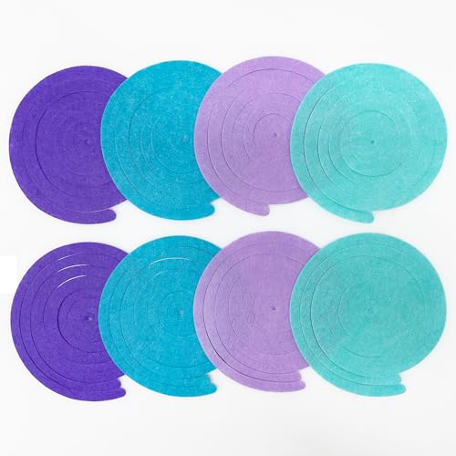 Image of 36 Pcs Mermaid Hanging Swirl Decorations Teal Purple Felt Swirl Streamer Spiral Ceiling Decorations Garland for Little Mermaid Under The Sea Birthday Wedding Bridal Shower Party Supplies