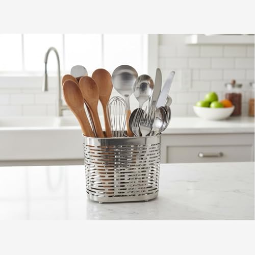 Image of FINALITY cutlery holder for kitchen accessories, Best use for spatula holder (Silver Oval Big)
