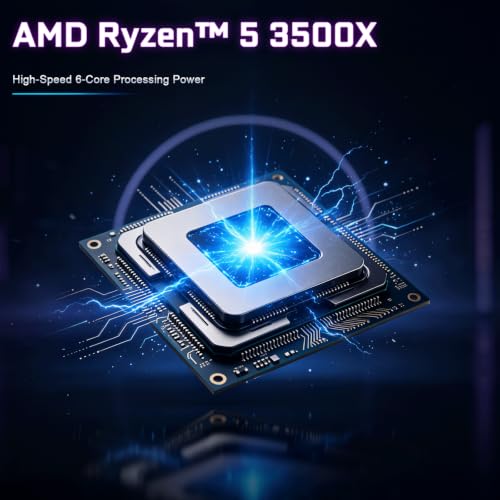 Image of Prebuilt Gaming PC Desktop,AMD Ryzen R3 Business Office Tower Computers PC | RX590 8G Graphics Card, 16GB RAM and 512GB SSD, WiFi, Win11 Home, Suitable for Study,transaction,Entertainment,Gaming, etc.