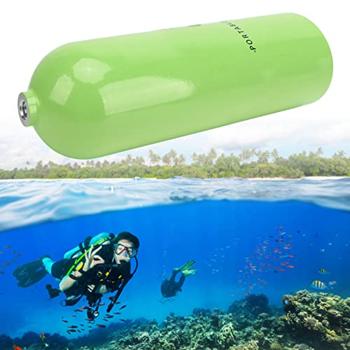 Diving Respirator, 4L Oxygen 200BAR Snorkeling Equipment Kit 360° Rotatable Joint 40-60 Minutes with Sealing Rings for Underwater Activities (Green)