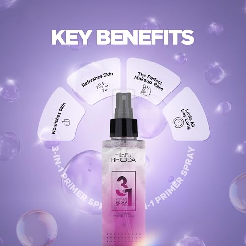 Image of Hilary Rhoda 3-in-1 Primer Spray | Hydrating Face Mist | Makeup Primer & Setting Spray | Oil Control Formula | Pore Blurring | Dewy Long Lasting Finish | For All Skin Types - 120ml