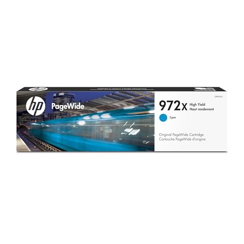 HP 972X | PageWide Cartridge High Yield | Cyan | Works with HP PageWide Pro 452 Series, 477 Series, 552dw, 577 Series | L0R98AN
