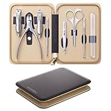 ✅ Kit de soin des ongles professionnel 8 en 1 comprend 8 outils essentiels pour le soin des ongles : coupe-ongles, coupe-ongles incliné, coupe-cuticules, ciseaux à cuticules, poussoir à cuticules, pince à épiler, cure-oreilles et une lime à ongles en verre. Conçu pour répondre à vos besoins quotidiens en matière de toilettage des mains, des pieds et du visage, idéal pour les hommes et les femmes.