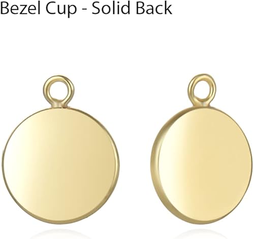 Miniatura 2 de Adabele - Juego de 20 piezas de bisel dorado resistente al deslustre, bandeja de ajuste de joyería para cabujón redondo de 0.236 in, cabujón