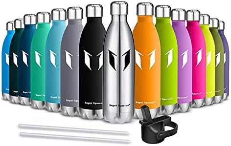 Super Sparrow Water Bottle Double Wall Vacuum Insulated Stainless Steel - Small Mouth - 750ml - Leak Proof Sports Bottle - BPA Free Sport Cap with Standard Cap