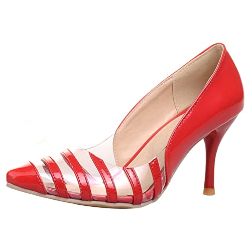 Patent Stiletto Heels Womens Pointed Toe Pumps Slip On