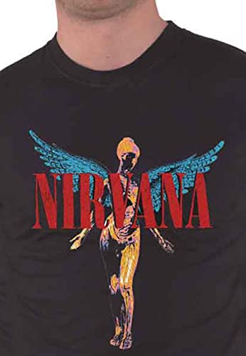 Nirvana T-Shirt Angelic Homme Noir - Les Beatles, Paul McCartney, John Lennon, RIngo Starr, George Harrison Nirvana T-Shirt Angelic Homme Noir – Image 4