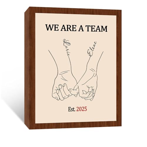 Personalized We Are A Team Framed Canvas - Custom Names & Date, Valentine's Day Gift for Her, Him, Wife, Husband, or Couple, Romantic Bedroom Decor Wall Art
