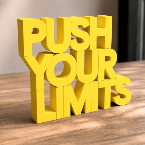 Image of Mad Masters Push Your Limits Motivational Desk Decor - Aesthetic Table, Shelf & Wall Showpiece for Home Office, Business, Vastu Friendly Gifting, Sunshine Yellow (20.3 x 16 x 2.5 cm)