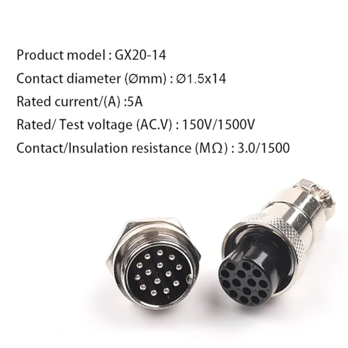 Connecteur aviation GX20 solution câblage multi-broches pas de vis 20mm
