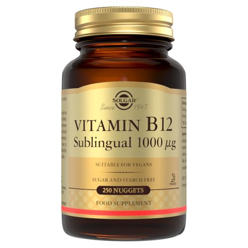 Solgar Vitamin B12 1000 g Sublingual Chewable Nuggets - Pack of 250 - Reduces Fatigue and Supports Energy Release - Vegan