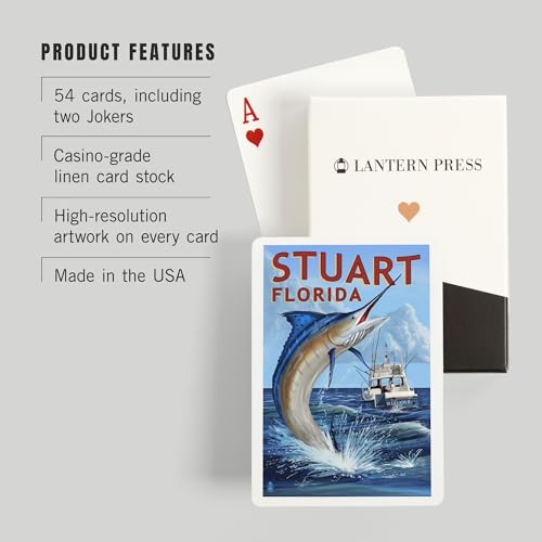 Lantern Press Stuart Florida Marlin Fishing 52 Cartas Póker miniatura 3