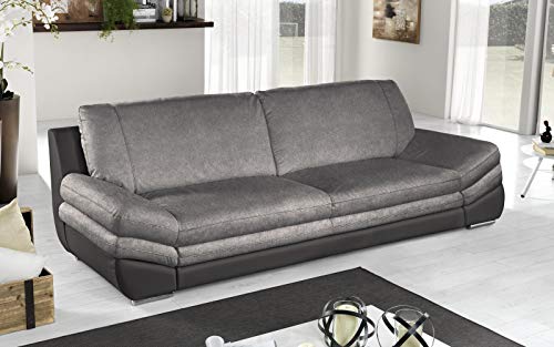 similpelle marrone Dafne Italian Design Divano 3posti. Similpelle Marrone, Tessuto Elephant (cm. 228 x 99 x 91h)