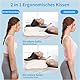 Gaethra Nackenstützkissen, zur Linderung von Schulter und Nackenschmerzen, Ergonomisches Orthopedic Pillow für Seiten, Rücken & Bauchschläfer, auch Geeignet als Nacken Therapiekissen, 64×36×12/9 cm