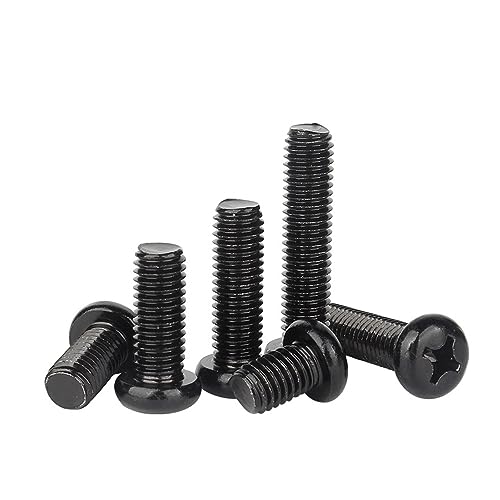 Cabeza de armazón empotrada en cruz Perno de tornillo de cabeza redonda plana grande M2 ​​M2.5 M3 M4 M5 M6 M8 Acero inoxidable 304 negro (Size : M4X20 (50pcs))