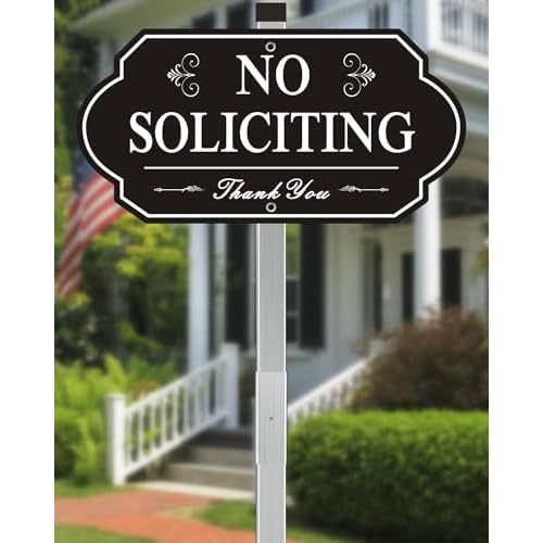 i-CowFun Heavy Duty No Soliciting Sign for House - All Metal Construction…