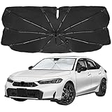 EcoNour Umbrella Windshield Sun Shade for Car | Foldable Umbrella Sun Shield | UV & Heat Protection for Front Window Shade with Storage Pouch | Fits Coupe, Sedan & Hatchbacks | Small 52'x31'