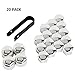 Price comparison product image Littleduckling 20pcs 17mm Universal Wheel Bolt Nut Hex Tyre Cap Covers Silver 16 Standard Ones + 4 Locking Ones with Removal Tool
