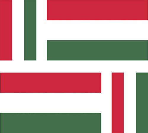 Akachafactory 4 x Autocollant Sticker Voiture Moto Valise pc Portable Drapeau Hongrie Hongrois