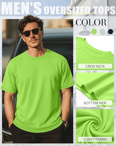 Image of Neer 3 Pack Big and Tall T-Shirts for Men L-7xl Tops | Large Casual Stretch Workout Tees, Short Sleeve Crewneck Oversized Shirts, Classic Summer Outfits, Comfy Basic Loose Clothes