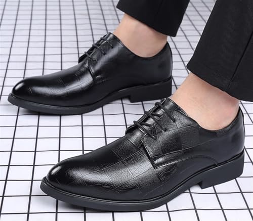 Mens Leather Fashion Business Oxfords Casual Shoes Dress Formal Leather Cap Toe Wedding Derby Shoes Lace Up Walking Low-top Formal Shoes for Men2