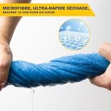 POWER GUIDANCE Zestaw ręczników sportowych, ultra chłonny i kompaktowy, z mikrofibry, z zamkiem błyskawicznym, na siłownię i trening, bardzo miękki, można prać w pralce (niebieski)