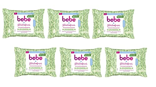 bebe Toallitas de limpieza refrescantes de fibras basadas en plantas, 6 x 25 toallitas