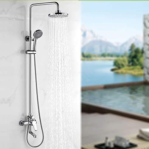 Ensemble de douche carré chromé au design géométrique et finitions luxe