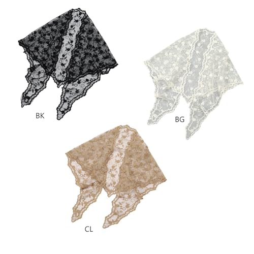 Ethnic Lace Head Scarf for Women Girls Hair Scarf Bandanas Headpiece Turban Hairband Floral Neckscarf Head Accessories Camel3