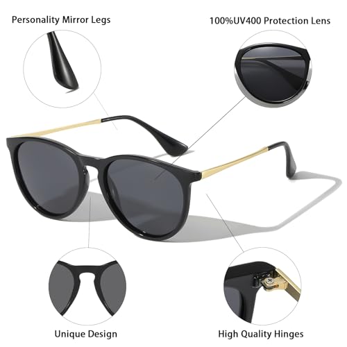 Vintage Round Polarized Sunglasses with UV400 Protection Lightweight Trendy Retro Designer Style for Women Men2
