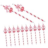 STOBAZA 50 piezas Unidades con Diseño de Cereza Roja Rayas Resistentes y para Decoración de Fiestas para San Valentín y Celebraciones de Verano