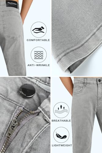 Heyfanee Mens Lightweight Jeans Slim Fit Stretch Denim Pants for Men - Image 6