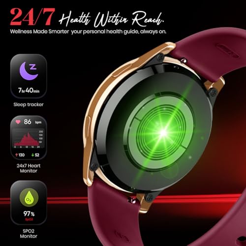 Image of GameSir Active 2 Smartwatch for Men & Women with 1.39 inch HD Round Display, Bluetooth Calling, Heart Rate & SPO₂ Monitor, 100+ Sports Modes, IP67, Long Battery Life for Android & iOS (Maroon)