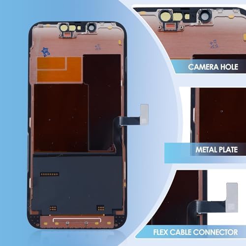 incell LCD Screen for iPhone 13 Pro Screen Replacement (A2483, A2636, A2639, A2640, A2638) 6.1 inch Touch Screen Replacement Display Digitizer Frame Assembly with Repair Kit+Protective Film