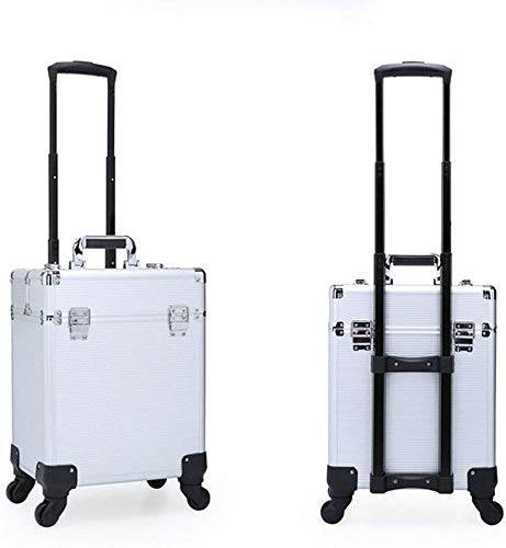 BYCDD Trolley Kosmetikkoffer Schminkkoffer, Schminkaufbewahrung Multikoffer Etagenkoffer mit 360° Rollen Abnehmbar…