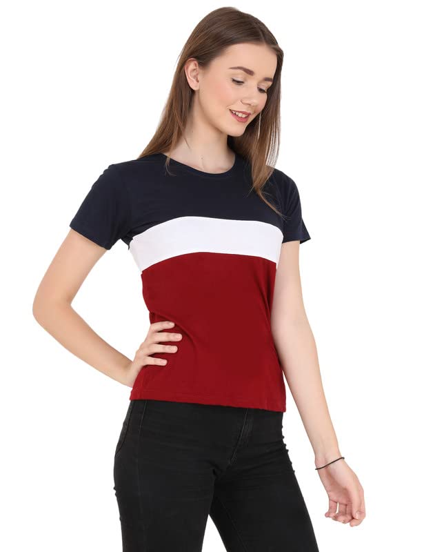 Image of Reifica Women Tshirt Combo Pack of 2 | Regular Fit Half Sleeves Round Neck Cotton Tops Combo for Women /Girls