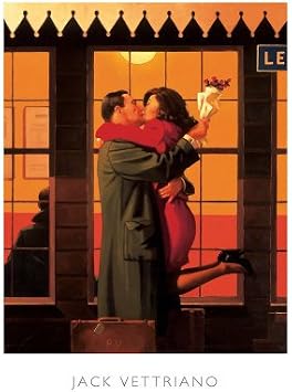 Back Where You Belong by Jack Vettriano Art Print Poster, Overall Size 15.75x19.75, Image Size 14.5x17