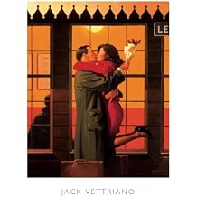 Back Where You Belong by Jack Vettriano Art Print Poster, Overall Size 15.75x19.75, Image Size 14.5x17