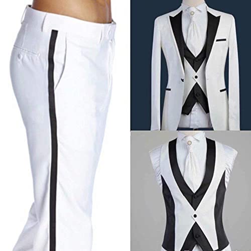 Men's Three Pieces One Button Tuxedos Peak Lapel Prom Casual Suit2