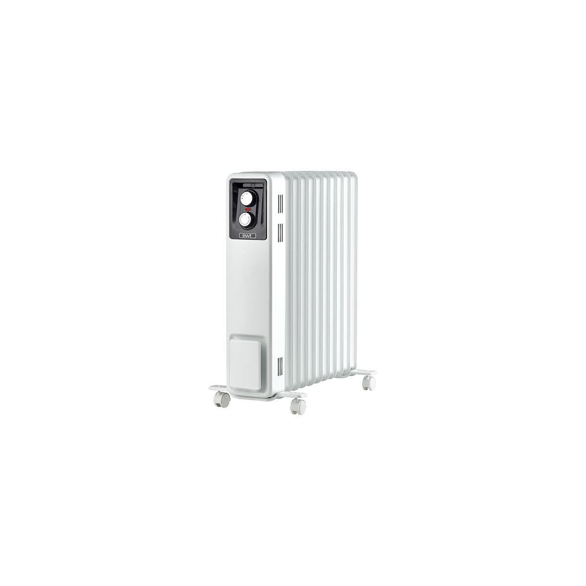 ewt Öko-Radiator NOC eco 25M, Zusatzheizung für große Räume, inkl. 3 Heizstufen, mobil dank Rollen & Griffmulden, Heizung mit Rippenaufbau für gleichmäßige Wärme, 2500 W, Weiß