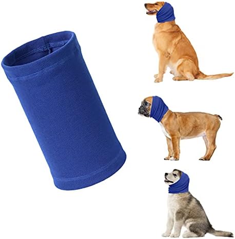 Dog Snood for Dog Neck and Ears Warmer,Pet Dog Earmuff for Comfort,Helps Calm for Pet Dog Hoodie,Provides Anti Anxiety Relief, Suitable for Wearing in Bathing Grooming,Reducing Noise (Blue, Large)