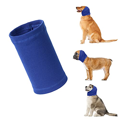 Dog Snood for Dog Neck and Ears Warmer,Pet Dog Earmuff for Comfort,Helps Calm for Pet Dog Hoodie,Provides Anti Anxiety Relief, Suitable for Wearing in Bathing Grooming,Reducing Noise (Blue, Large)