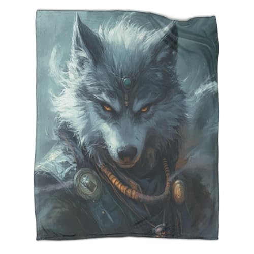 Couverture de lit loup-garou chaude contre le froid hivernal