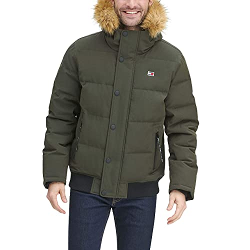 Image of Tommy Hilfiger Men's Arctic Cloth Quilted Snorkel Bomber Jacket (Standard and Big & Tall)