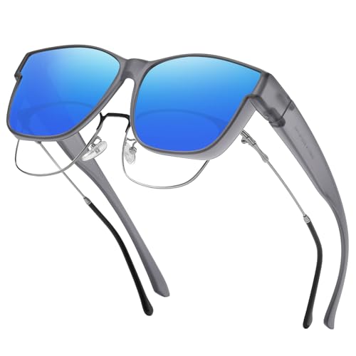 Image of GEGURI Polarized Sunglasses Fit Over Glasses for Men Women, Oversized Square Sun Glasses UV400 Protection Shades